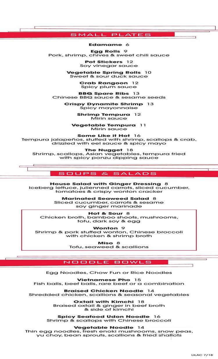 Lillie's Asian Cuisine - Kemah, TX menu_pic