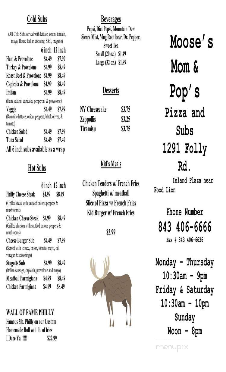 Mom's & Pop's Pizza & Subs - Charleston, SC menu_pic