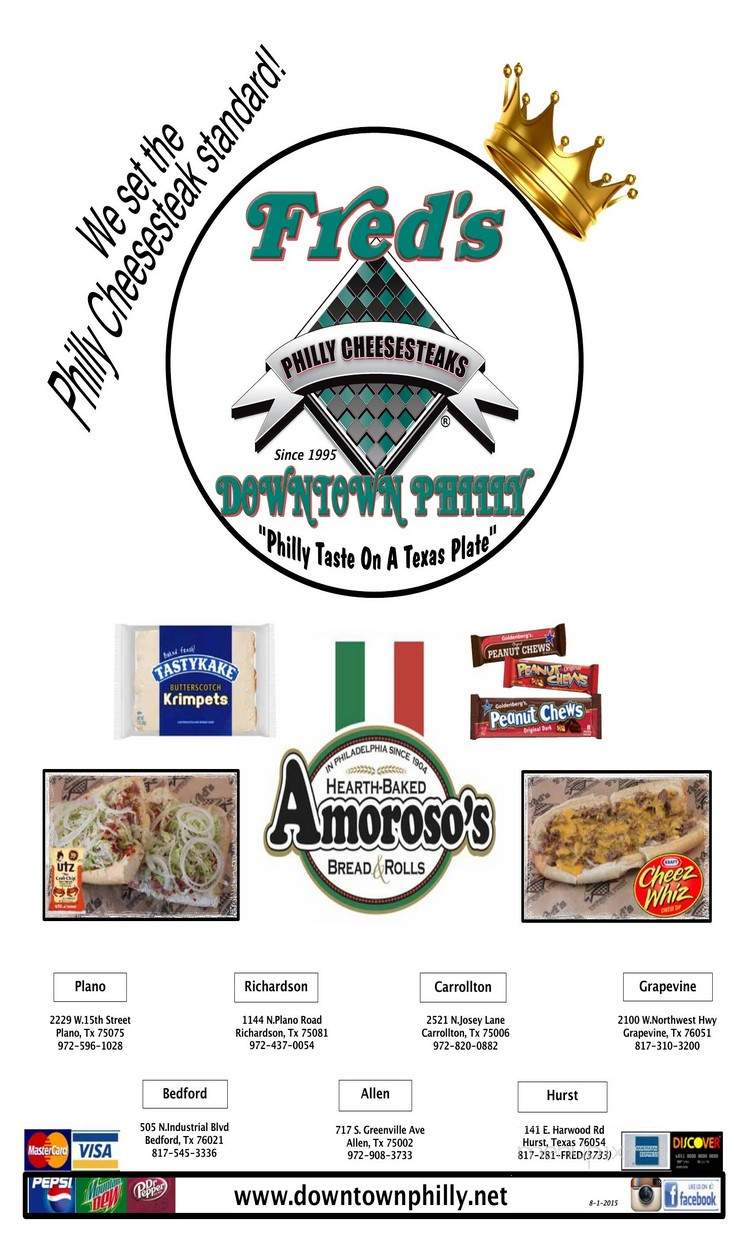Fred's Downtown Philly - Euless, TX menu_pic