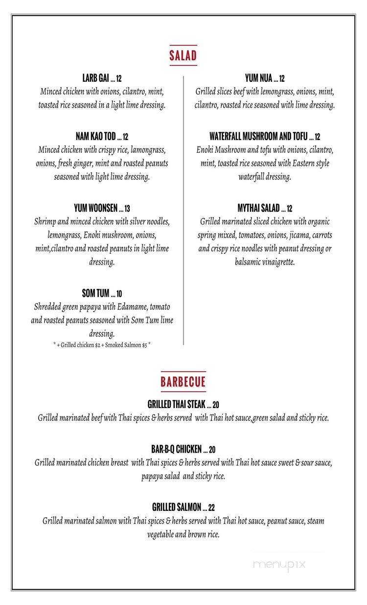 Thai Terrace - Sausalito, CA menu_pic