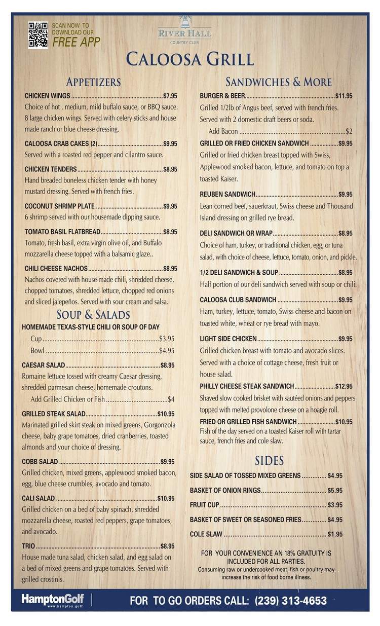 Caloosa Grille - Alva, FL menu_pic