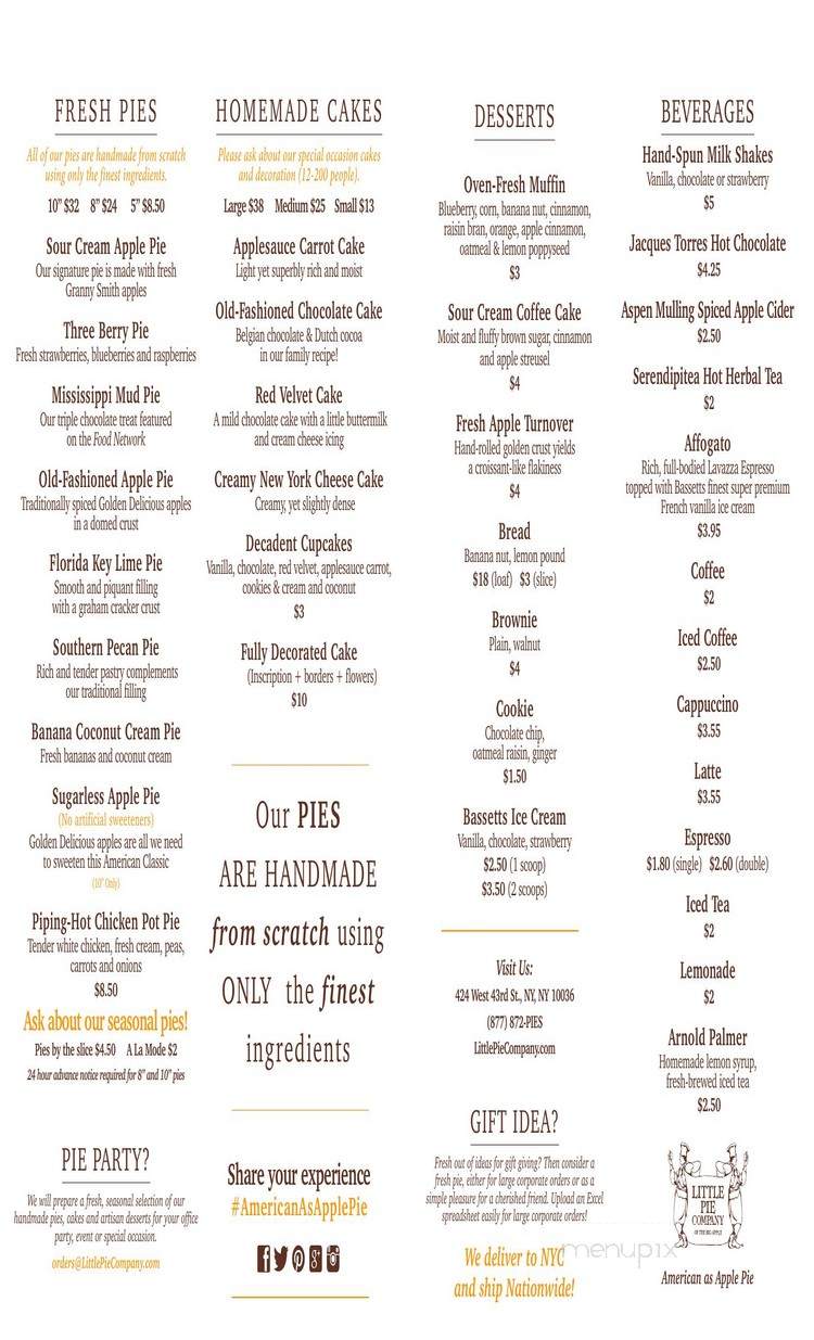 The Little Pie Company Tribeca - New York, NY menu_pic