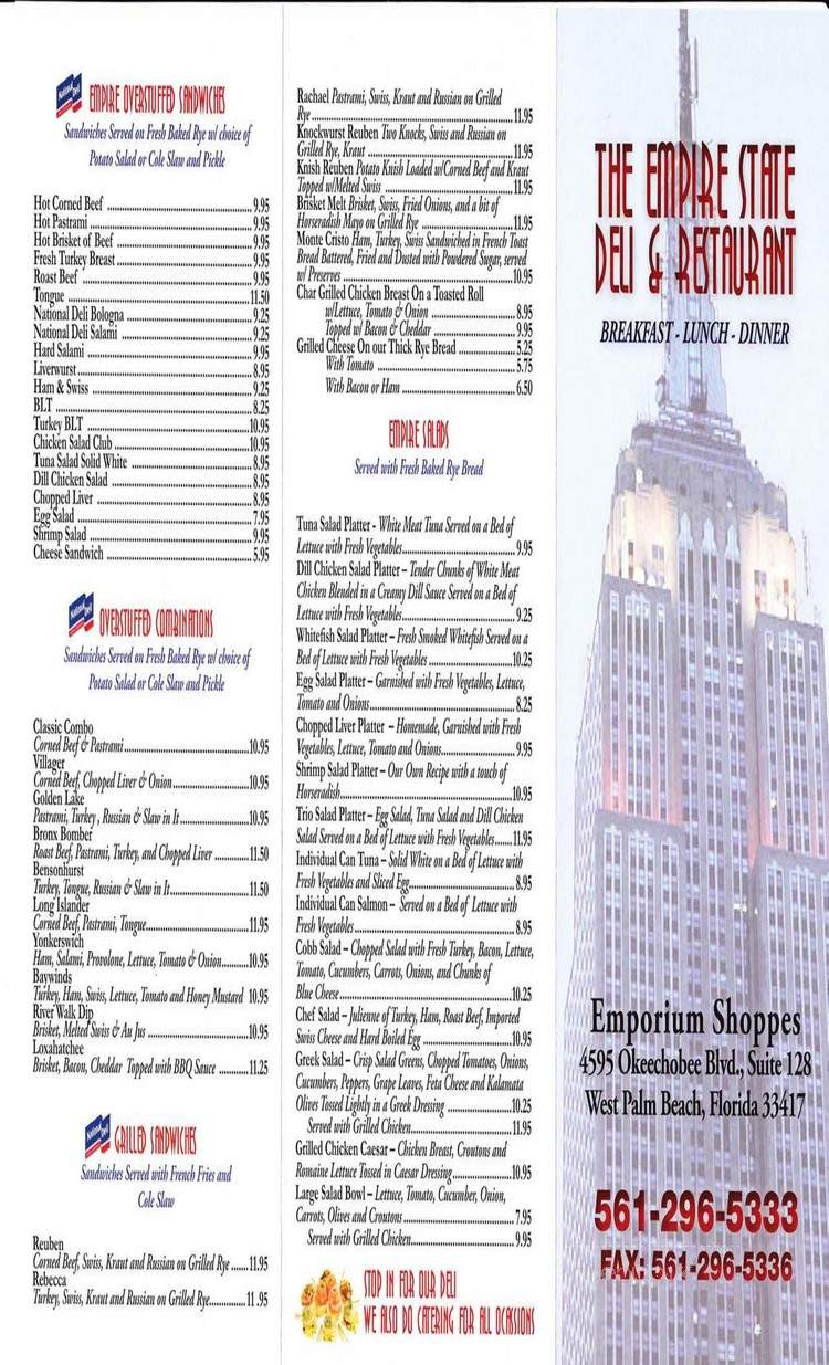 The Empire State Deli - West Palm Beach, FL menu_pic