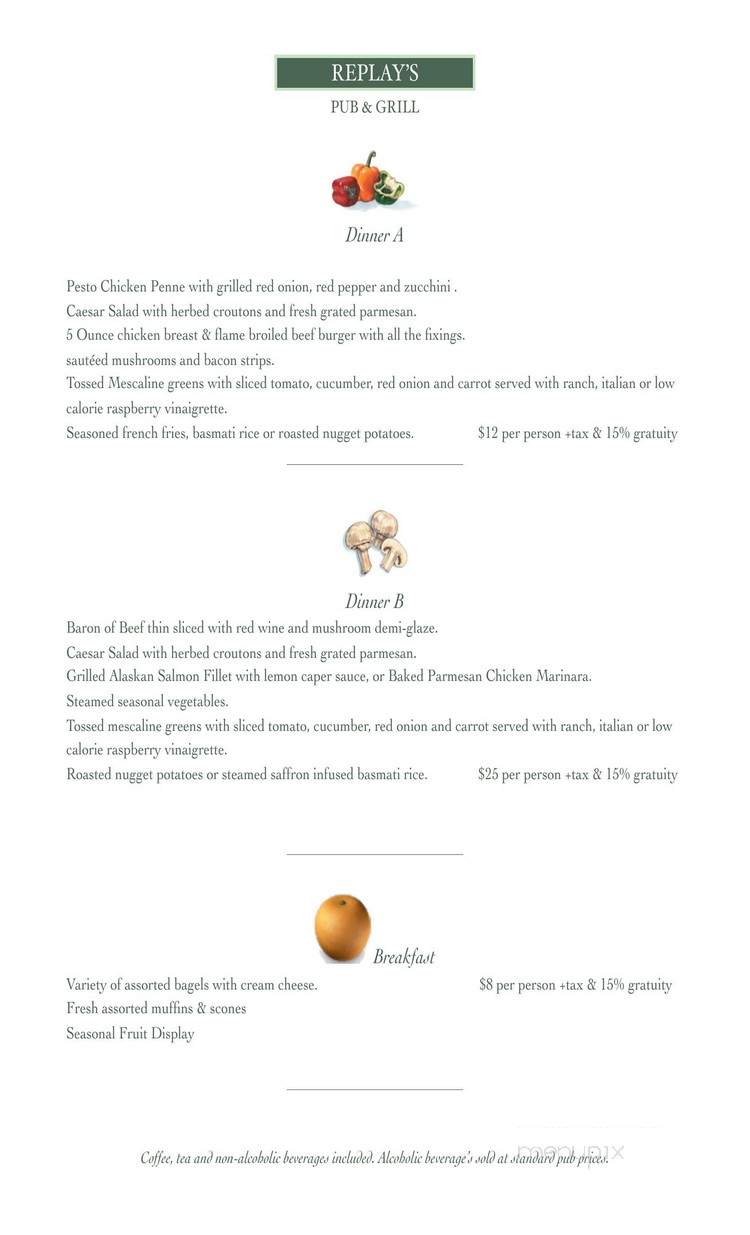 Replay Lounge - Richmond, BC menu_pic