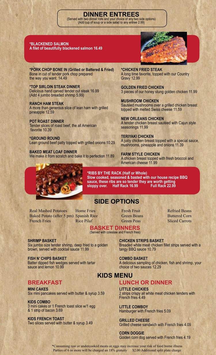 Country Host West Restaurant - Flagstaff, AZ menu_pic