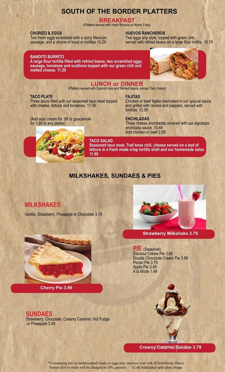 Country Host West Restaurant - Flagstaff, AZ menu_pic