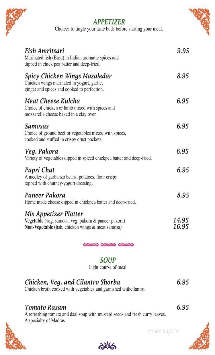 Glory of India - Calgary, AB menu_pic
