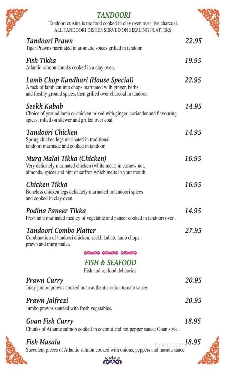 Glory of India - Calgary, AB menu_pic