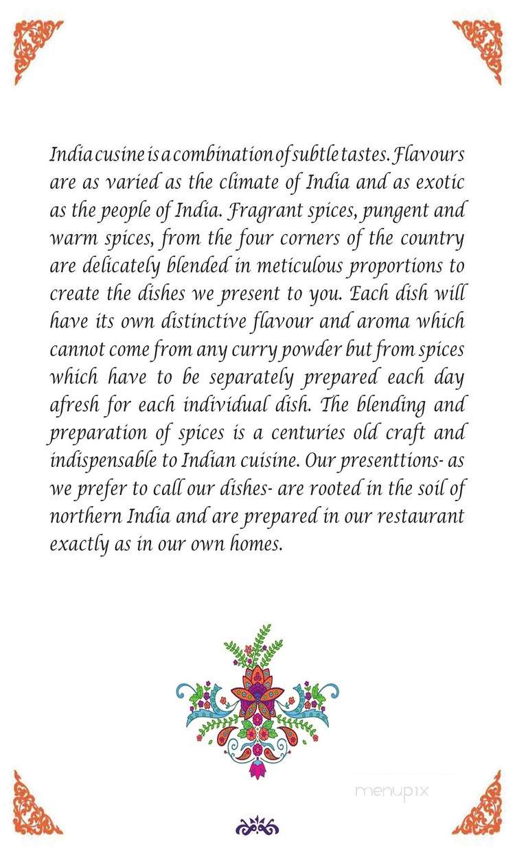 Glory of India - Calgary, AB menu_pic