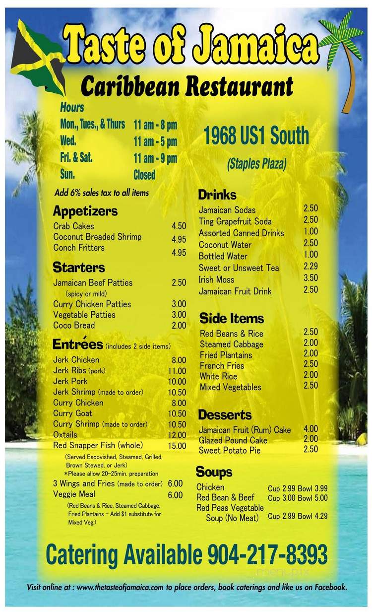 Taste of Jamaica - Green Cove Springs, FL menu_pic
