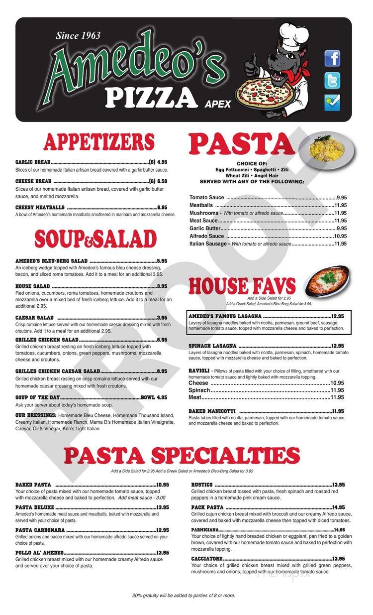 Amedeo's Pizza Apex - Apex, NC menu_pic