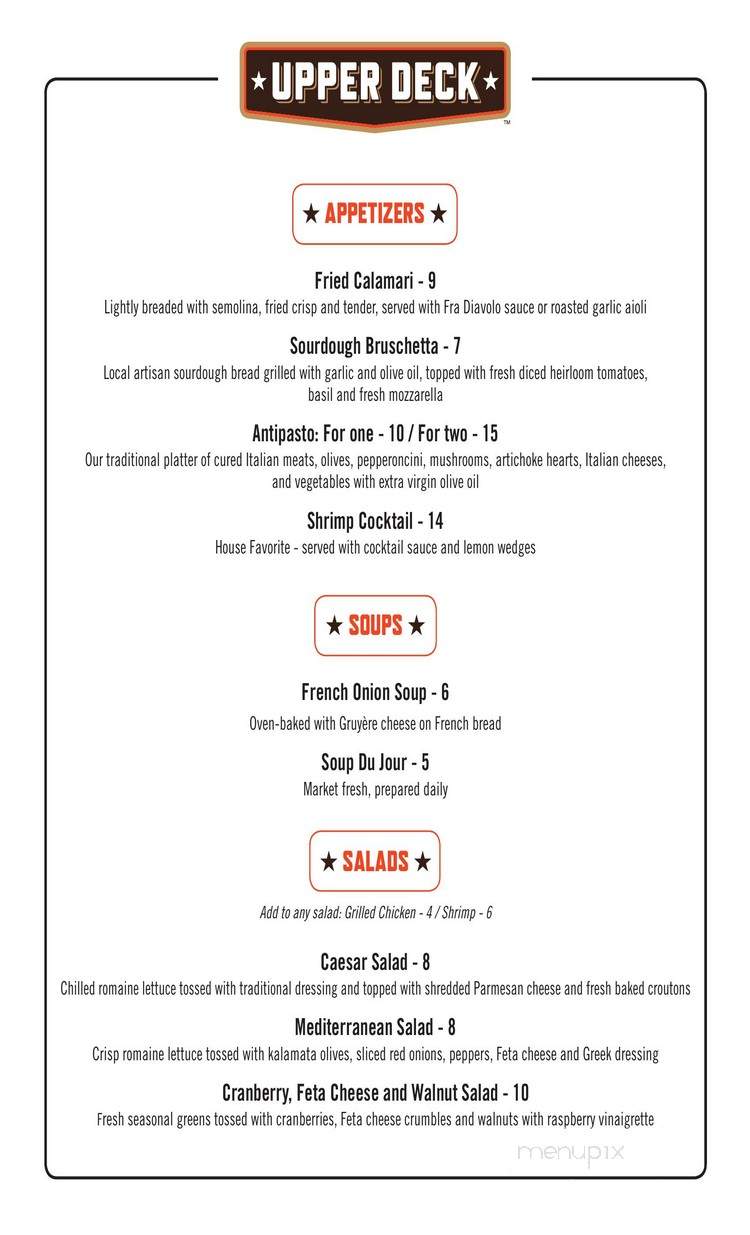 The Upper Deck - Monticello, NY menu_pic