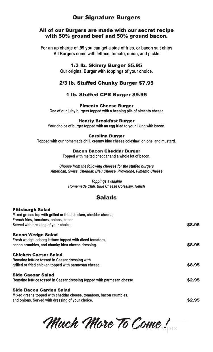 Bacon Inc. Bar & Grill - Gastonia, NC menu_pic