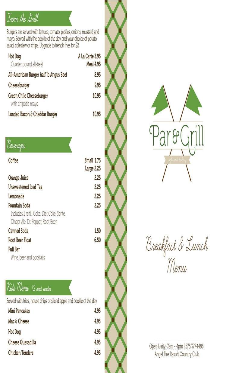 Par and Grill - Angel Fire, NM menu_pic