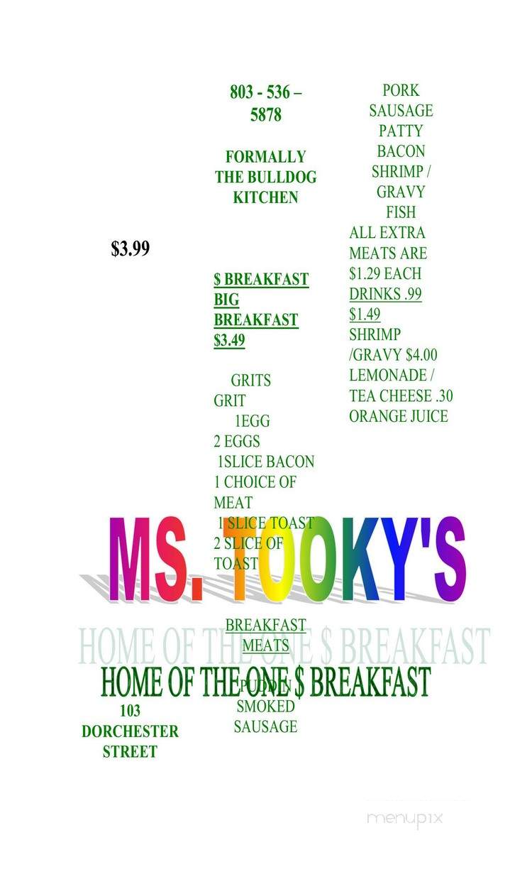 Ms Tooky's - Orangeburg, SC menu_pic