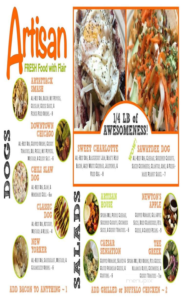 Artisan - Richmond, KY menu_pic