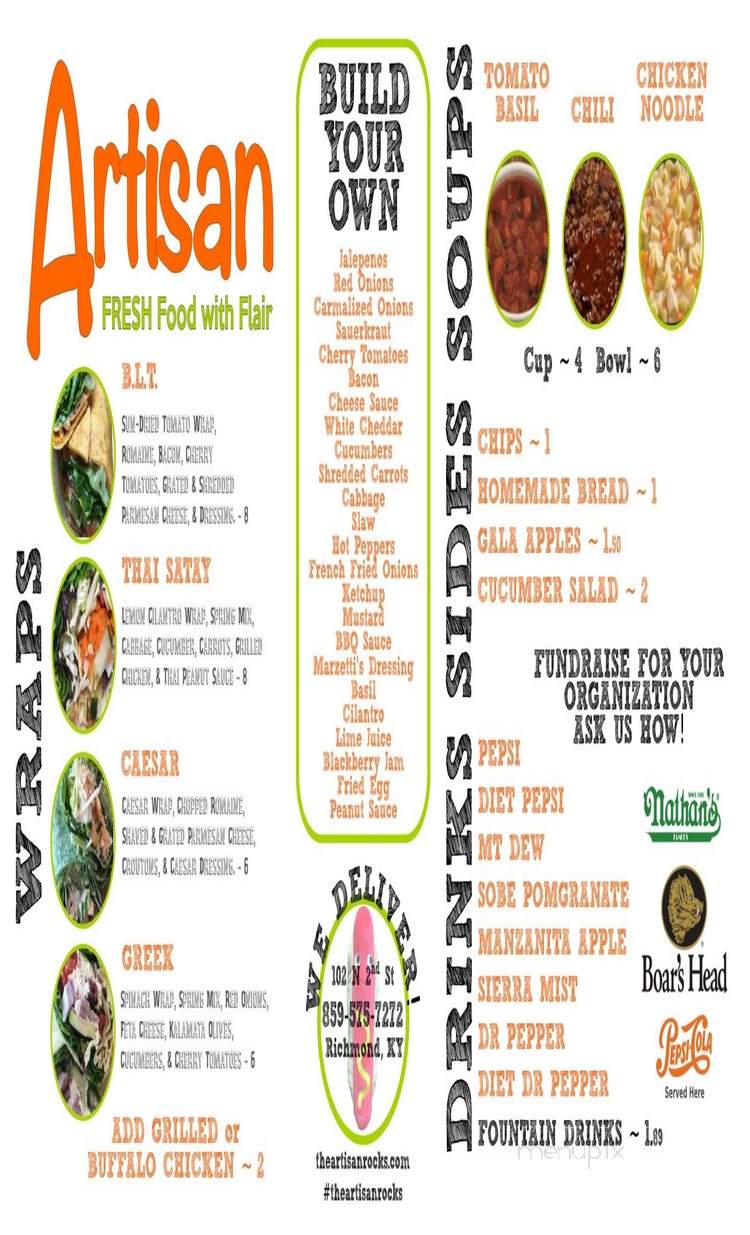 Artisan - Richmond, KY menu_pic