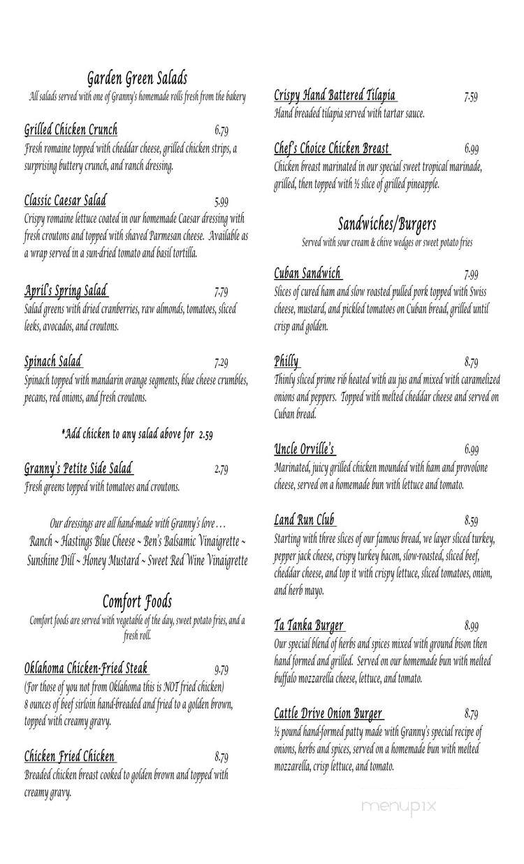 Granny Had One - Guthrie, OK menu_pic