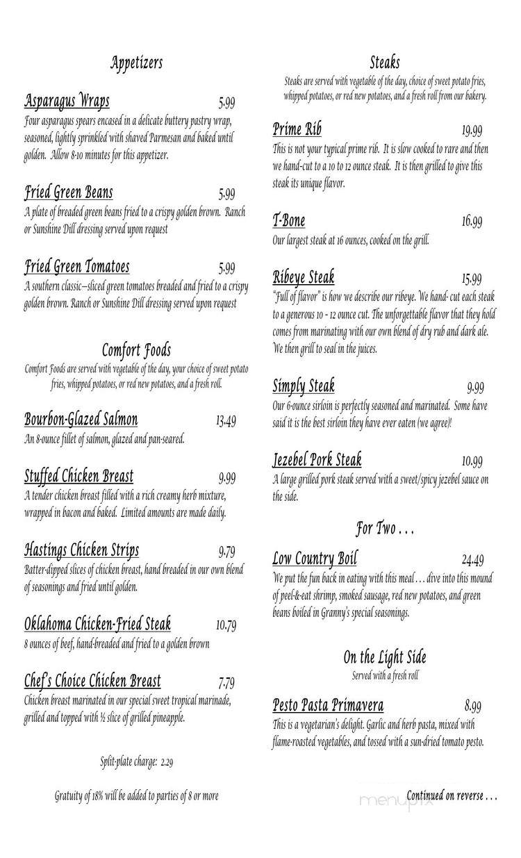 Granny Had One - Guthrie, OK menu_pic