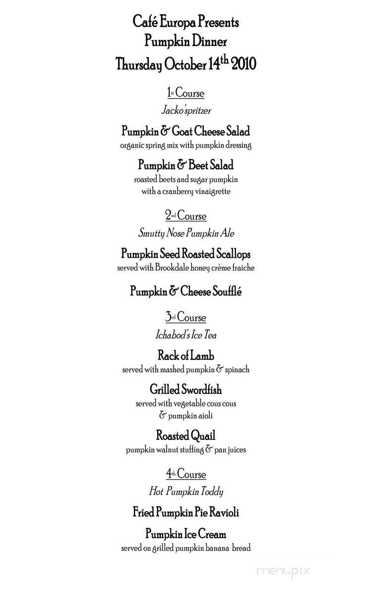 Cafe Europa - New Port Richey, FL menu_pic