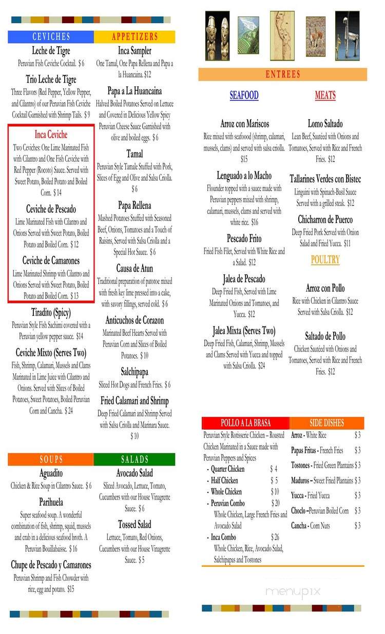 Imperio Inca - Virginia Beach, VA menu_pic
