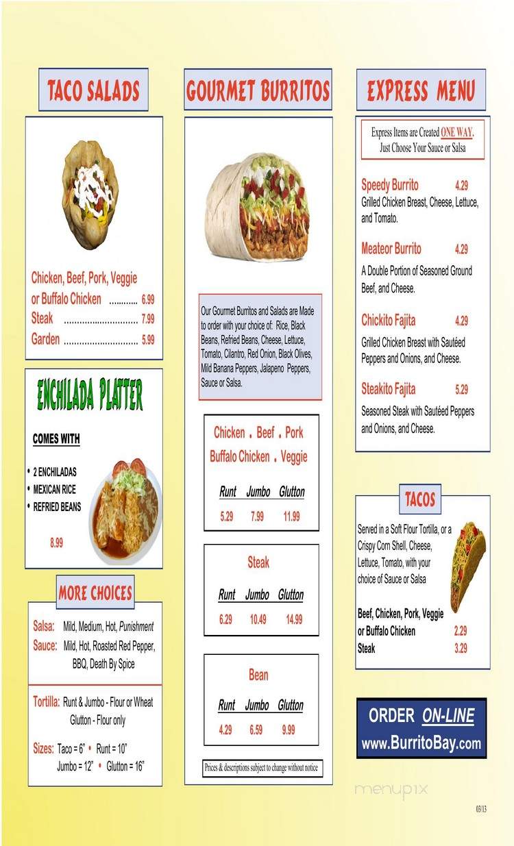 Burrito Bay - Lockport, NY menu_pic