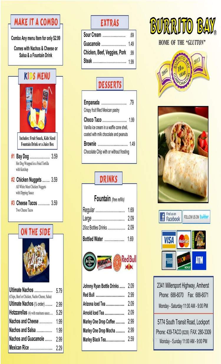 Burrito Bay - Lockport, NY menu_pic