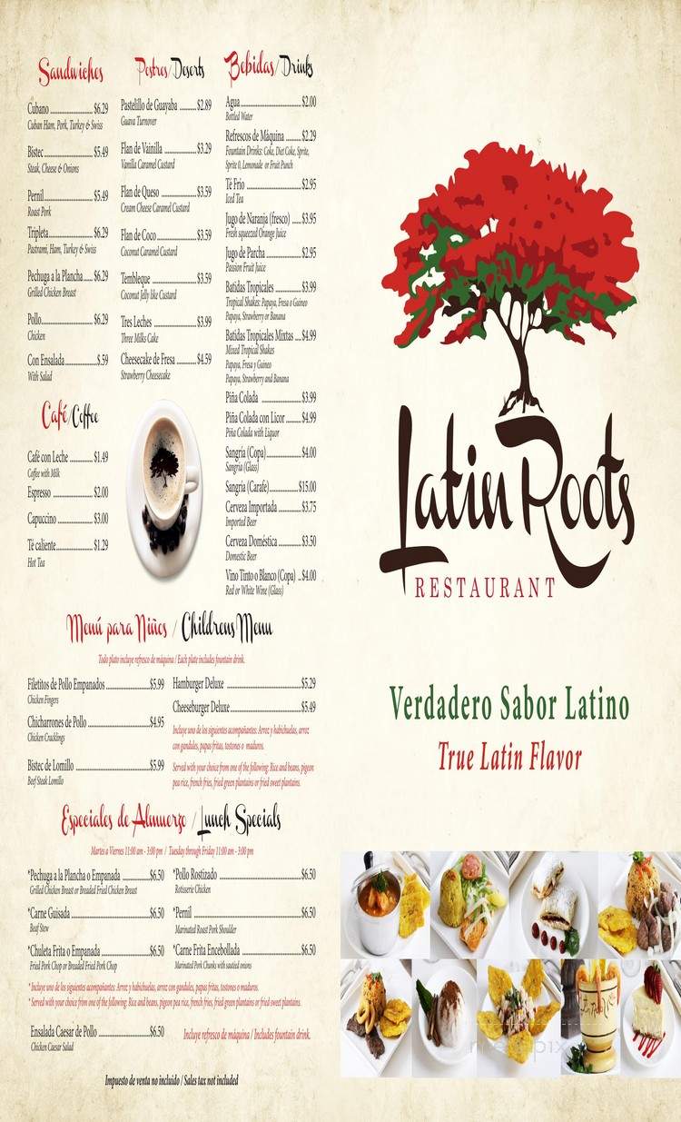 Latin Roots Restaurant - Orlando, FL menu_pic