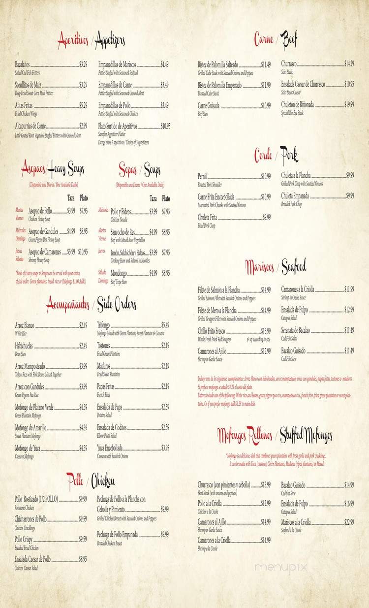 Latin Roots Restaurant - Orlando, FL menu_pic