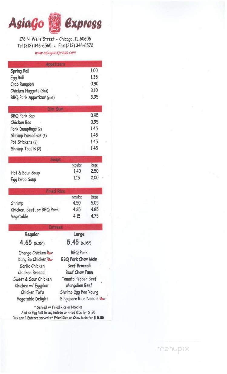 AsiaGo Express - Chicago, IL menu_pic