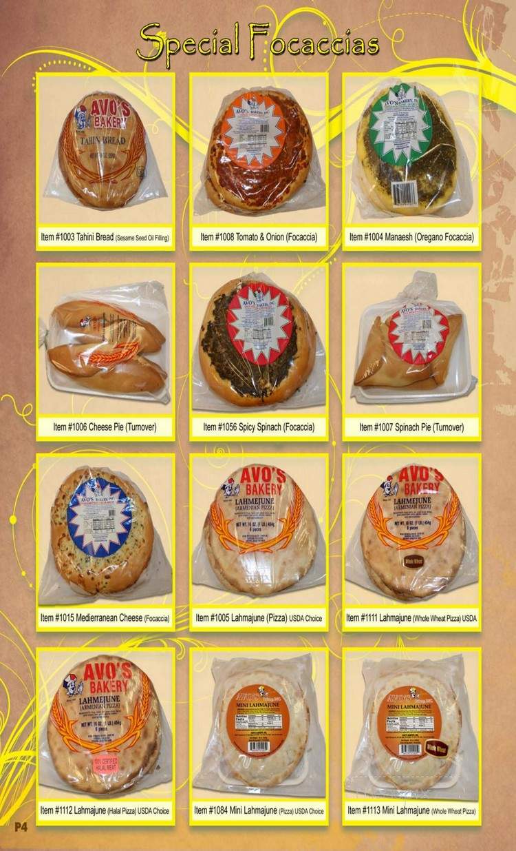 Avo's Bakery - Van Nuys, CA menu_pic