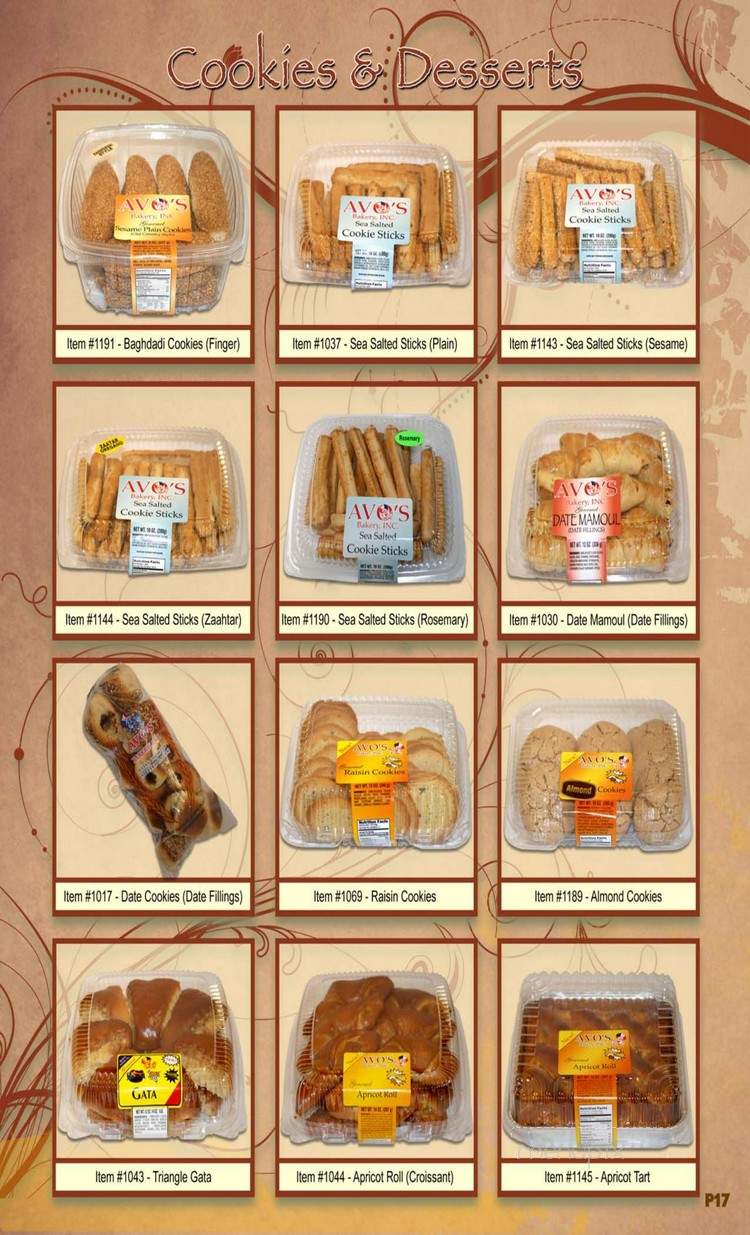 Avo's Bakery - Van Nuys, CA menu_pic