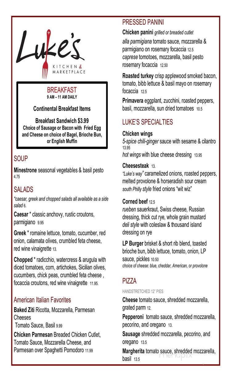 Luke's Kitchen & Marketplace - Atlantic City, NJ menu_pic