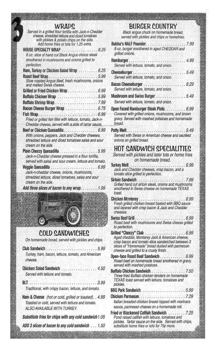 Cave Springs Cafe - Cave Spring, GA menu_pic