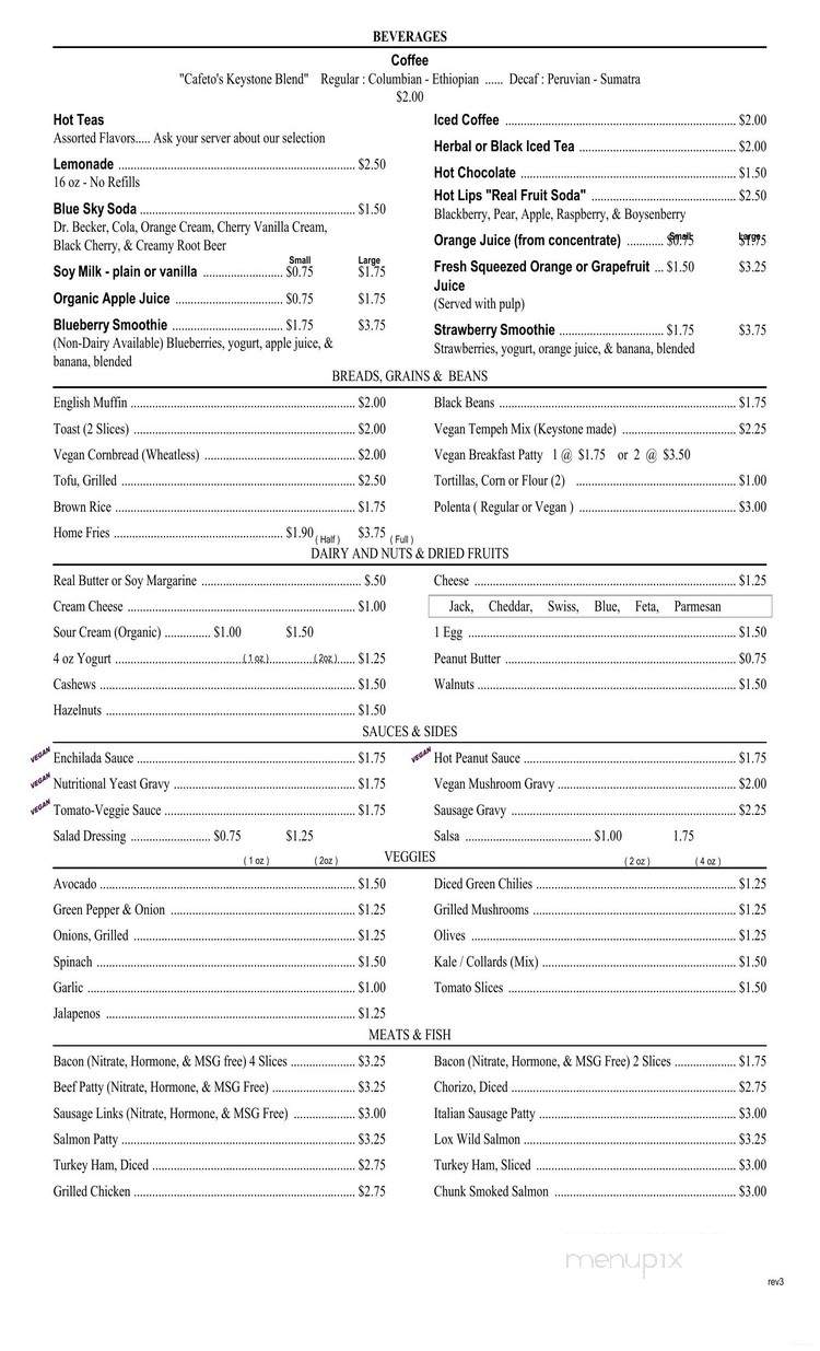 Keystone Cafe - Midlothian, IL menu_pic