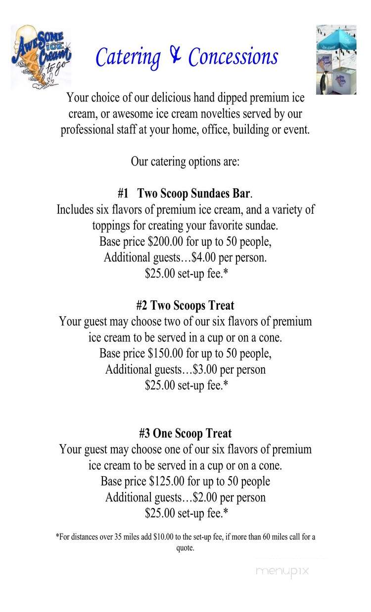 AweSome Ice Cream - Smyrna, TN menu_pic