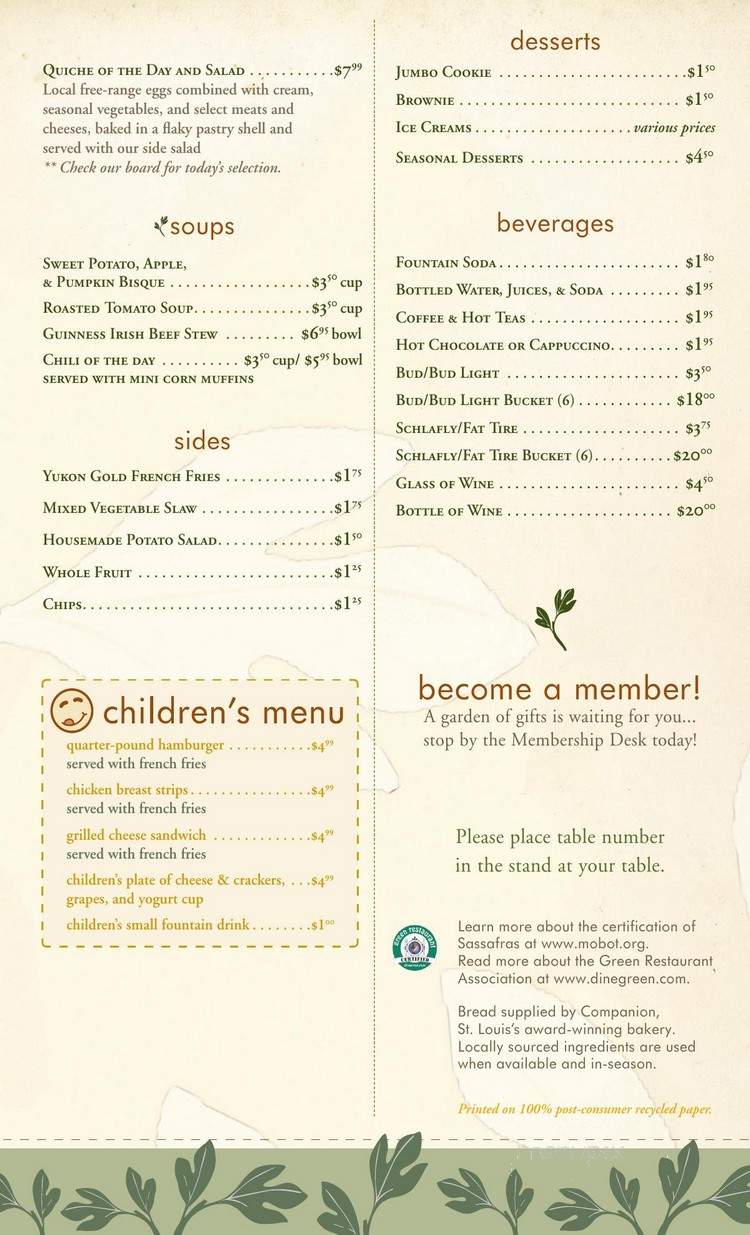 Sassafras - Saint Louis, MO menu_pic