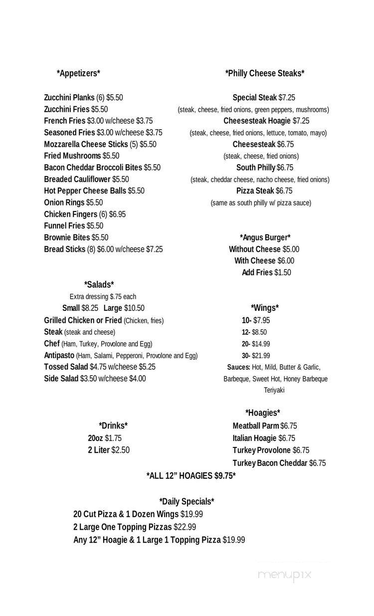 Choncho's Pizzeria - Perryopolis, PA menu_pic