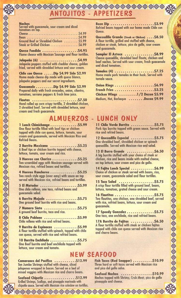 El Palenque - Mentor On The Lake, OH menu_pic