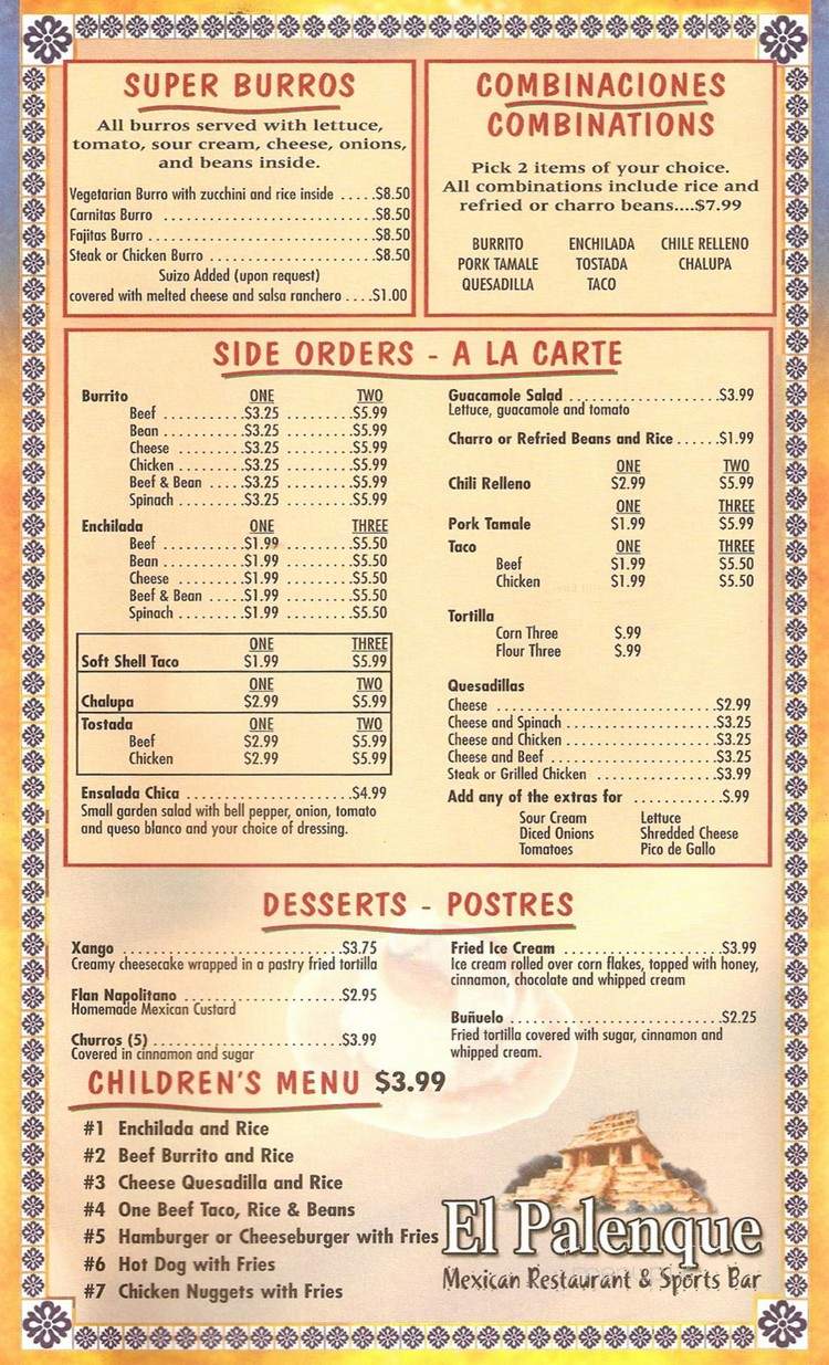 El Palenque - Mentor On The Lake, OH menu_pic