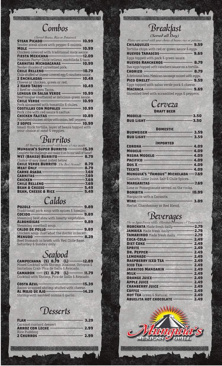 Munguia's Mexican Grill - Pico Rivera, CA menu_pic