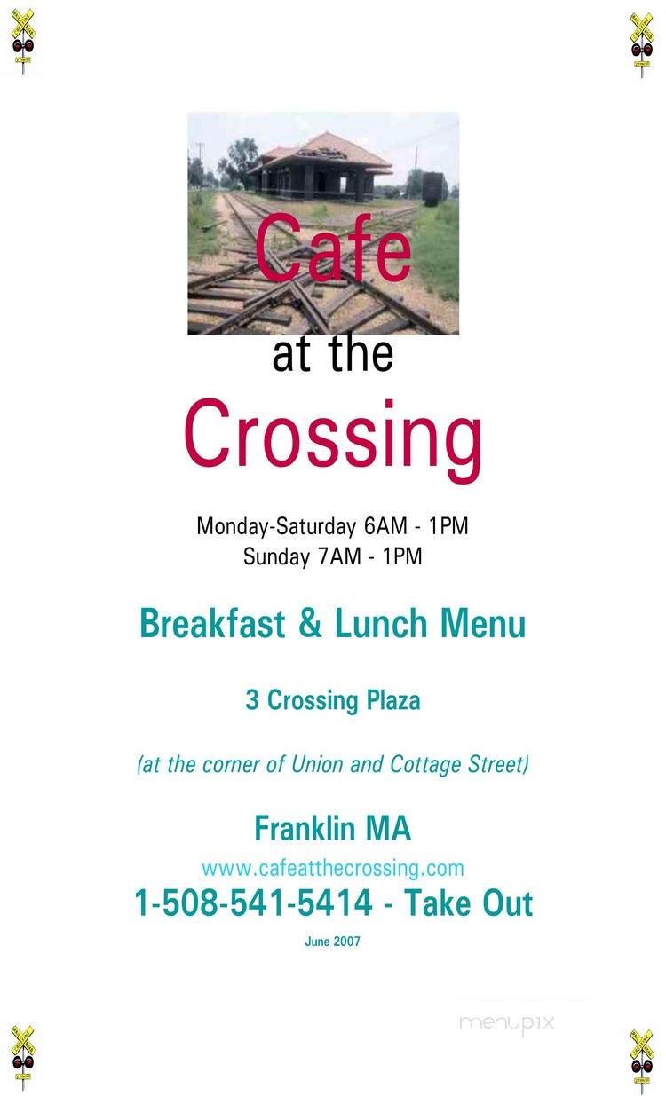 Cafe At The Crossing - Franklin, MA menu_pic