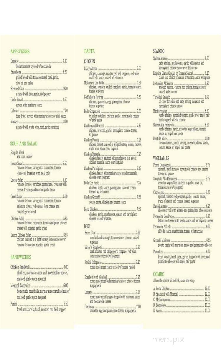 Pasta Festa - Sacramento, CA menu_pic