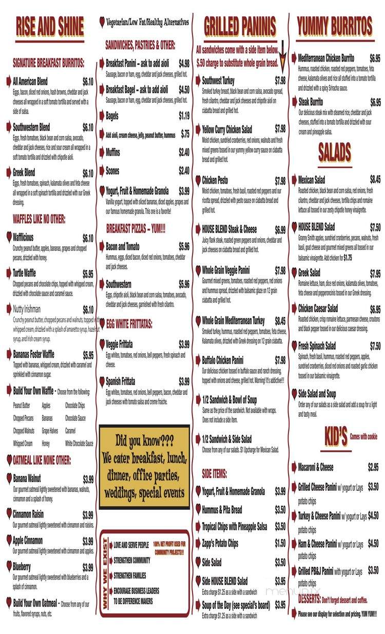 House Blend Cafe - Clermont, FL menu_pic