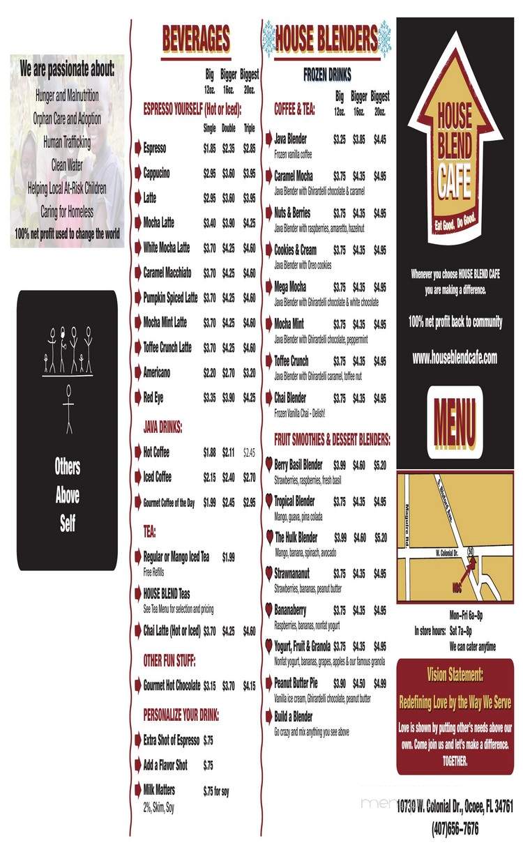 House Blend Cafe - Clermont, FL menu_pic
