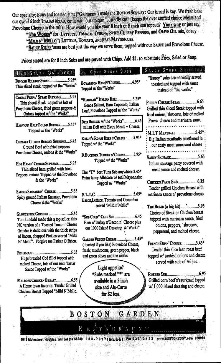 Boston Garden Restaurant - Hopkins, MN menu_pic