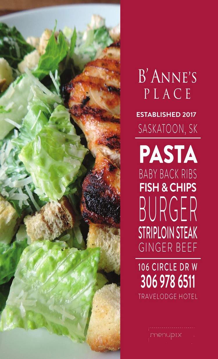 B'Anne's Place - Saskatoon, SK menu_pic