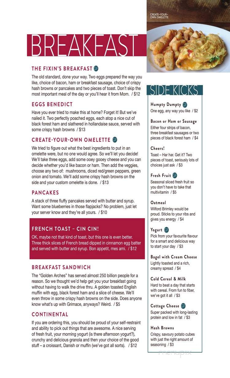 B'Anne's Place - Saskatoon, SK menu_pic