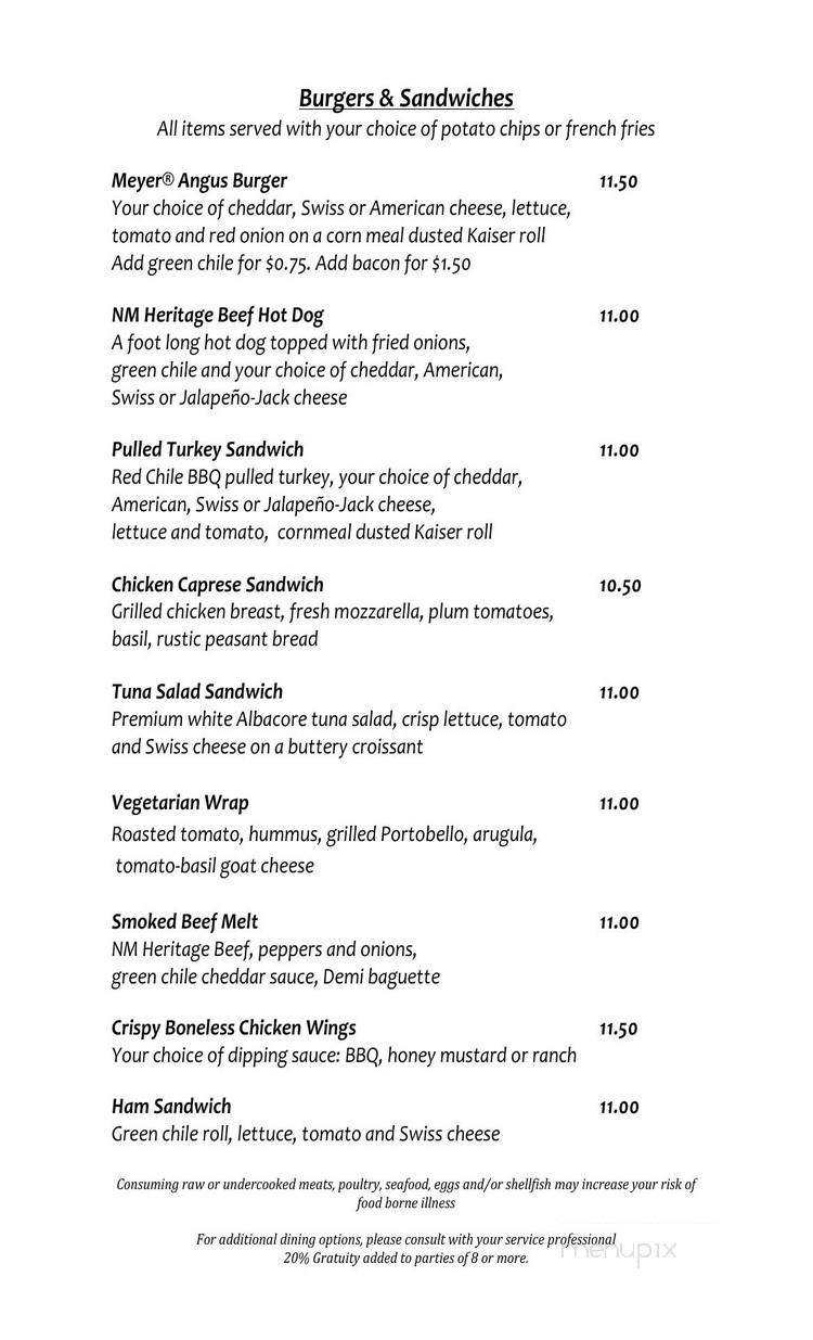 Atush Bar & Grille - Bernalillo, NM menu_pic