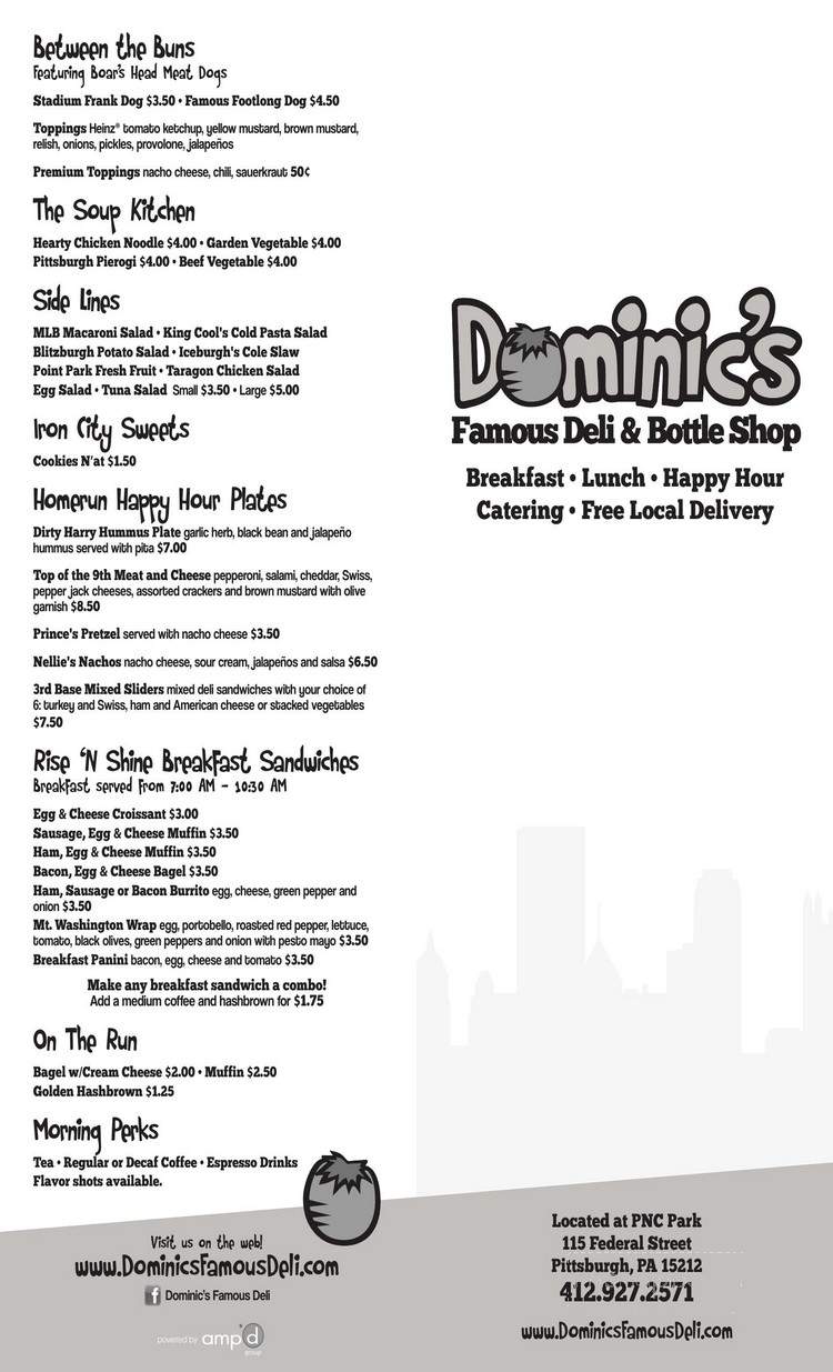 Dominic's Famous Deli - Pittsburgh, PA menu_pic